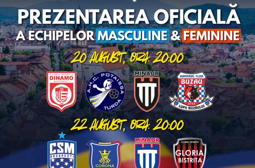  Handbal: SUPERCUPA ROMÂNIEI este la Bistrița. Echipele participante vor fi prezentate pe Pietonal. Vezi programul jocurilor de la Teraplast Arena