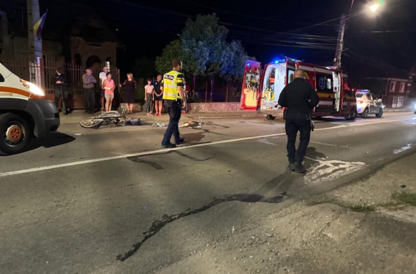  Accident rutier la Rebrișoara. Un biciclist a ajuns la spital