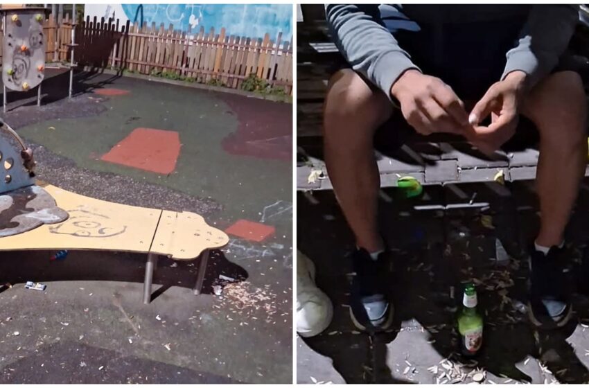 Tineri prinși făcând mizerie într-un loc de joacă din Bistrița