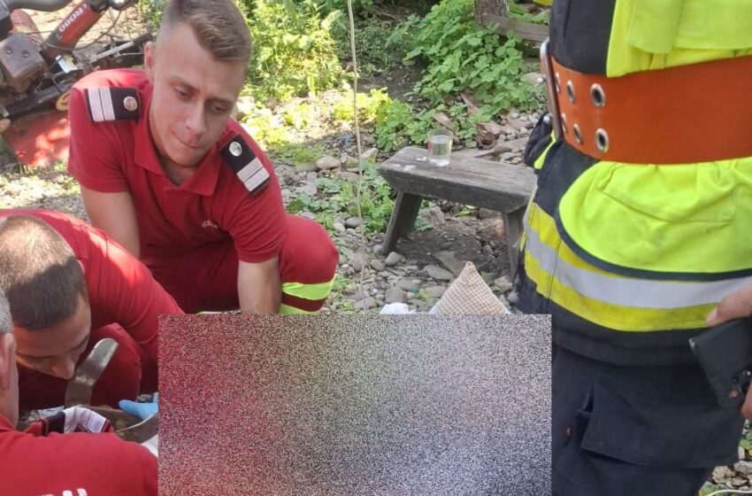  Accident la Nimigea de Jos: bărbat rănit după ce și-a prins piciorul într-un motocultor