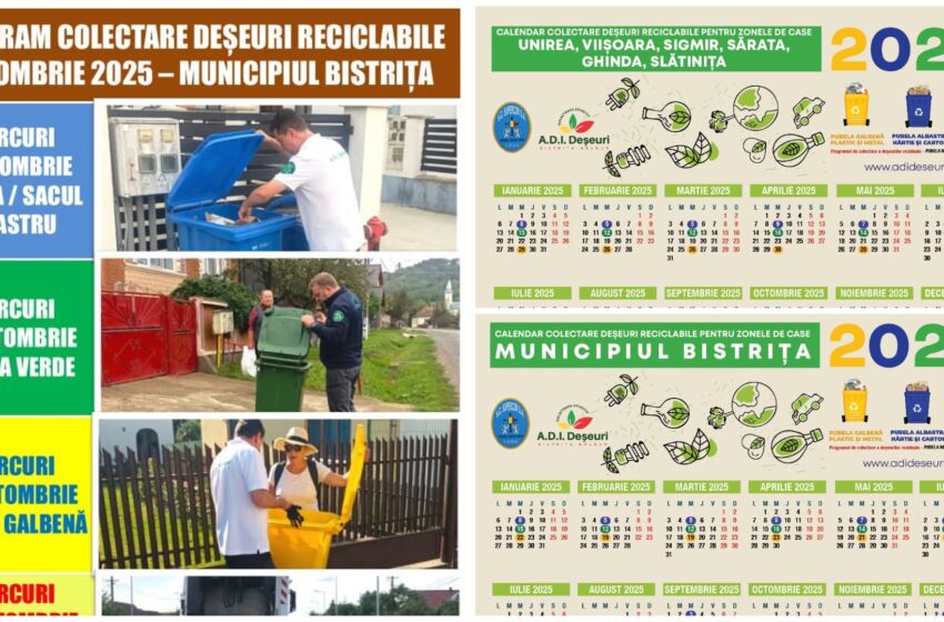  Vezi programul de colectare a deșeurilor reciclabile în luna Octombrie. FOTO