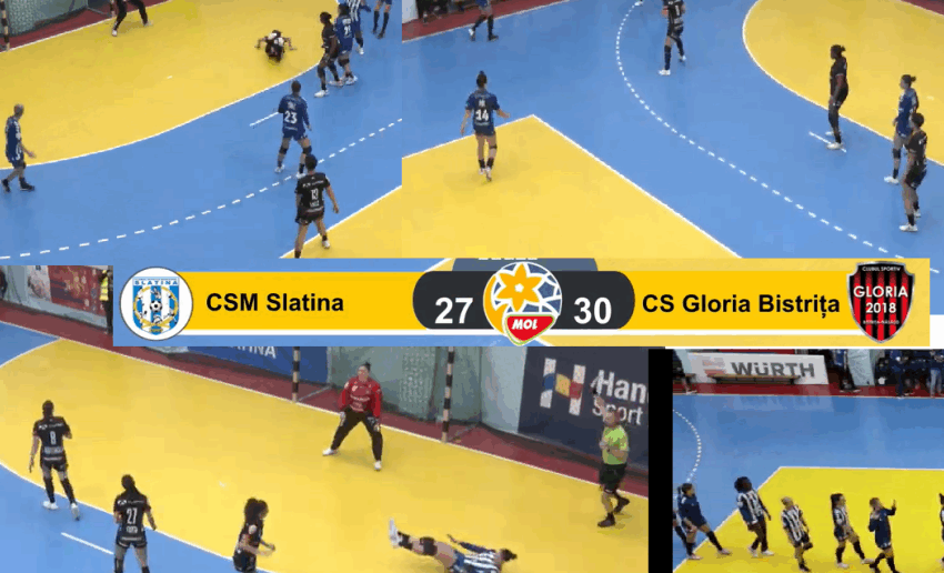  Gloria Bistrița merge ceas în Liga Florilor. Încă o victorie la Slatina 27-30 și suntem în postura de vicelider. VIDEO