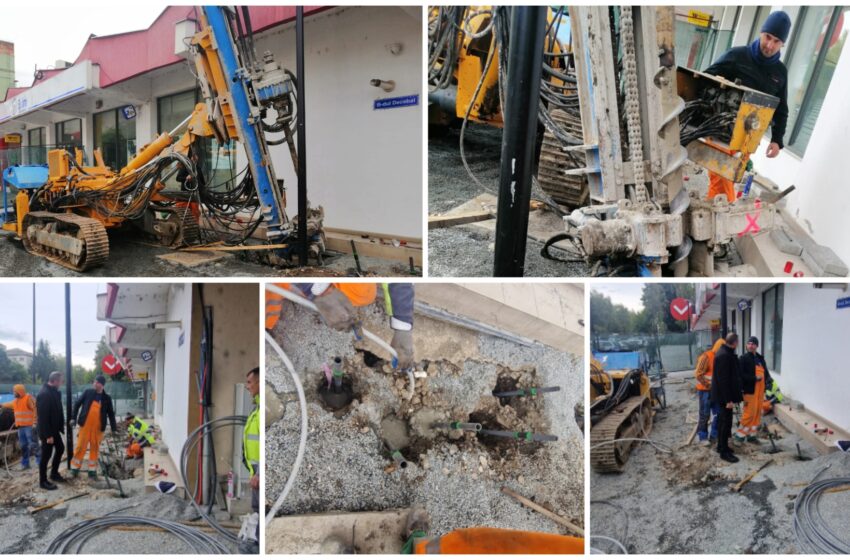  Lucrări de injectare ciment-bentonită în zona pasajului Decebal. FOTO