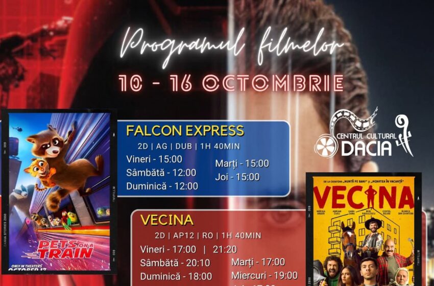  Programul filmelor la Cinema Dacia din Bistrița, în perioada 10-16 octombrie 2025