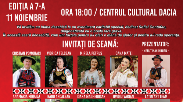  Împreună pentru Sofia – un spectacol al speranței și solidarității, la Centrul Cultural Dacia