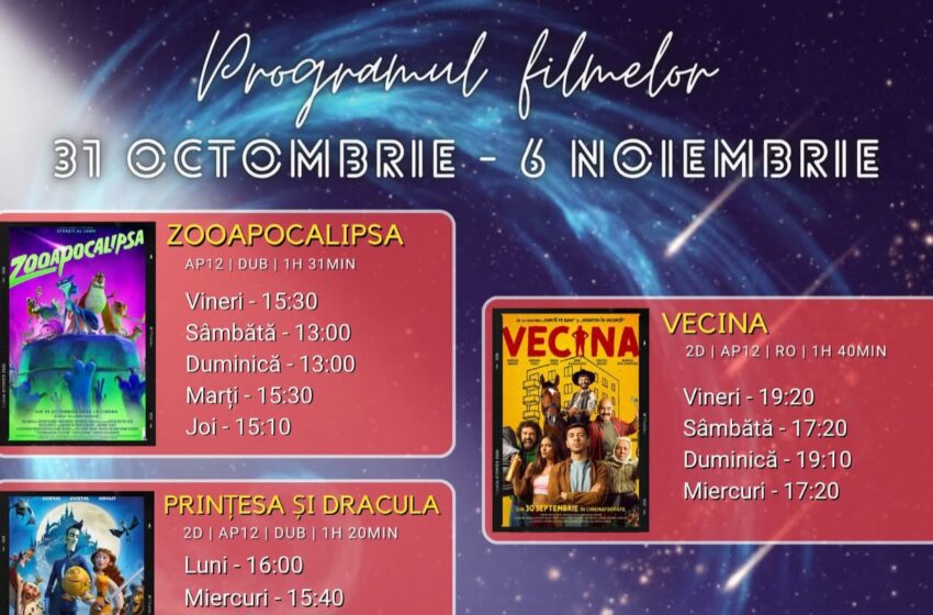 Programul filmelor la Cinema Dacia din Bistrița, în perioada 31 octombrie – 6 noiembrie 2025