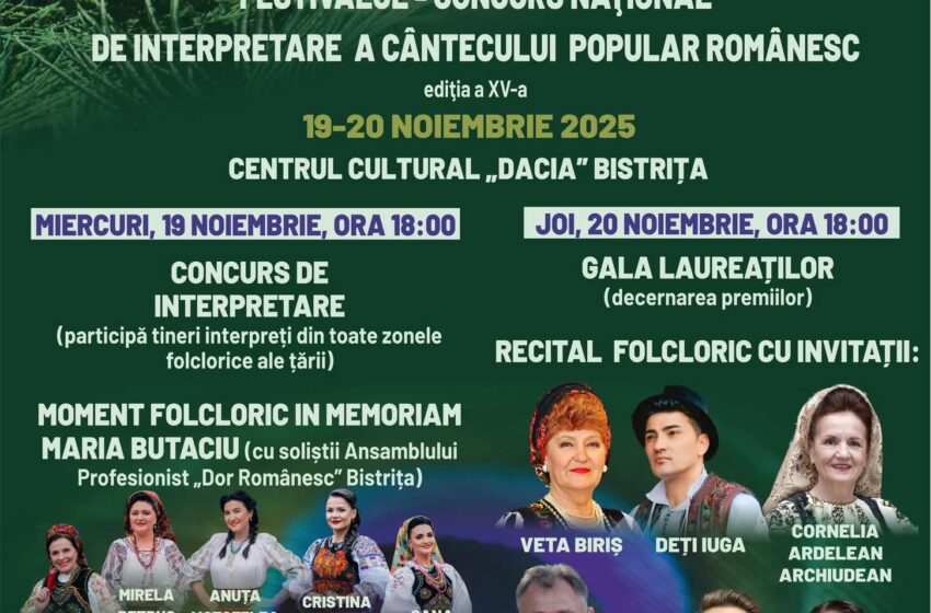  Nume mari ale folclorului romanesc la Festivalul „Pană de Păun”, în perioada 19-20 noiembrie la Centrul Cultural Dacia