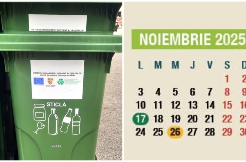  Luni, 17 noiembrie 2025, se colectează Pubela Verde în comuna Budacu de Jos
