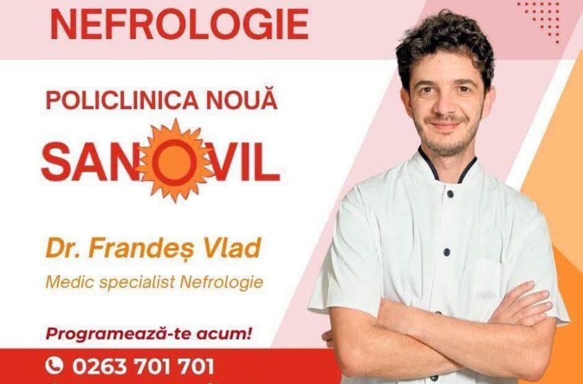  Dr. Frandes Vlad, medic specialist Nefrologie, la Policlinica Nouă Sanovil Bistrița