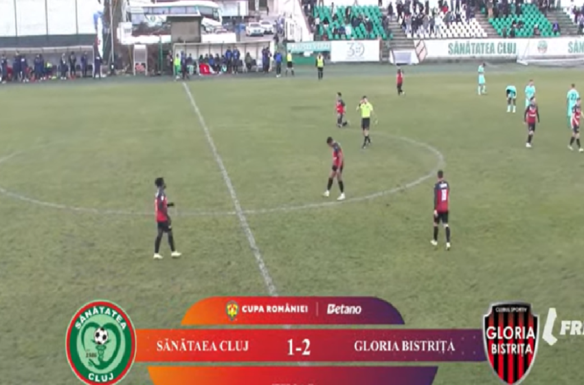  CUPA ROMÂNIEI: Sănătatea Cluj-Gloria Bistrița 1-2. O gură uriașă de oxigen pentru echipa lui Nicolae Grigore
