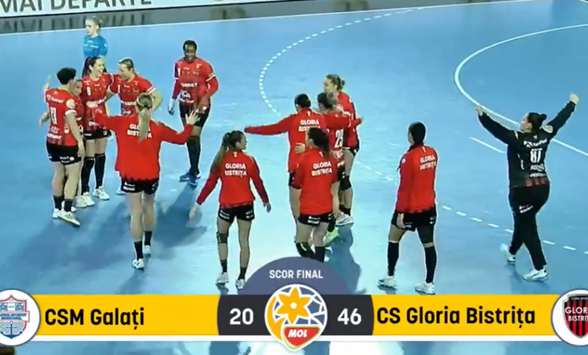  Liga Florilor: Ultima coridă 2025- Gloria Bistrița, antrenament cu public contra CSM Galați: 40-26. Echipa lui Viver ”iernează” pe locul 1