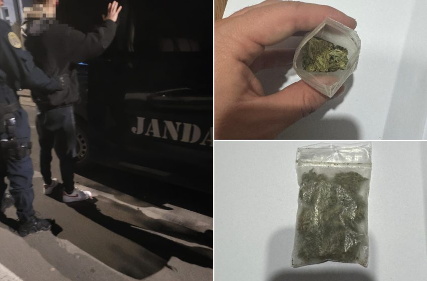  Tânăr din Bistrița, prins de jandarmi cu o substanță suspectă asupra sa. FOTO