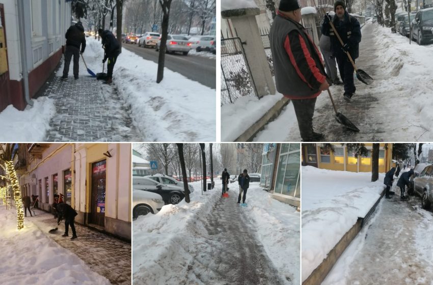  Primăria Bistrița în acțiune: deszăpezire continuă pentru siguranța pietonilor. FOTO