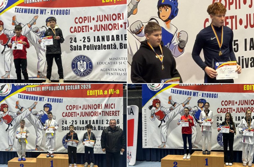  Taekwondo: Aur și argint pentru Gloria Bistrița la Naționalele Școlare! FOTO