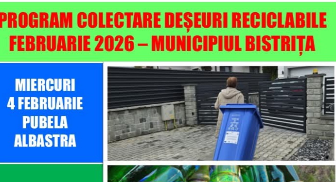  Află programul de colectare a deșeurilor reciclabile din municipiul Bistrița în luna februarie