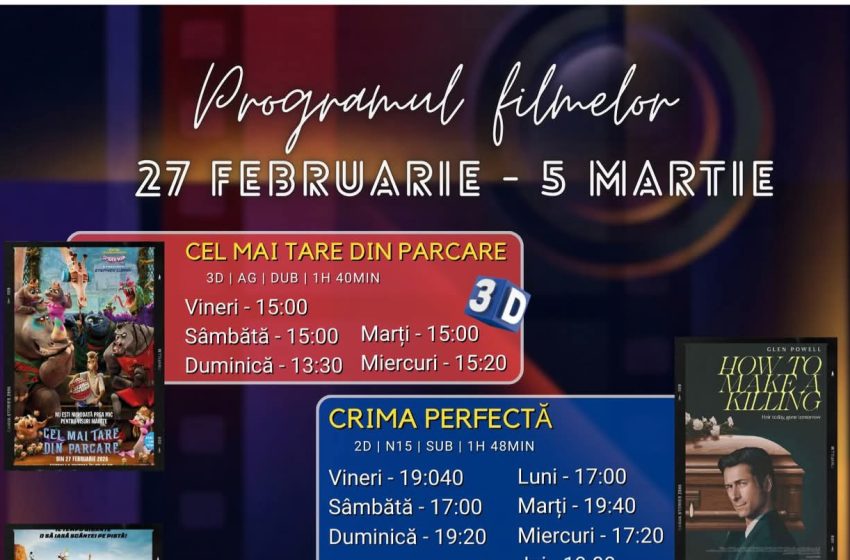  Programul filmelor la Cinema Dacia din Bistrița, în perioada 27 februarie-5 martie 2026