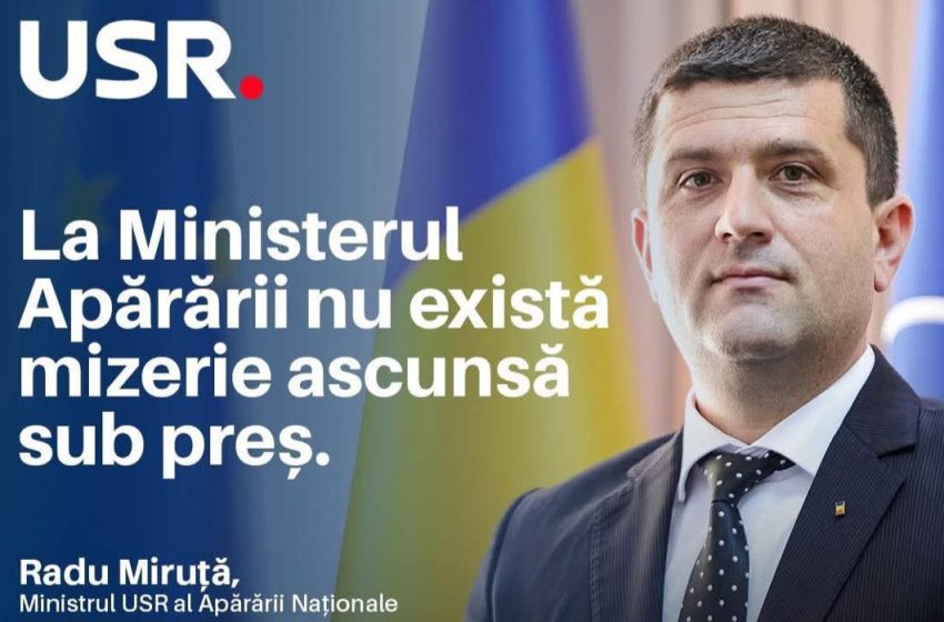  Ministrul USR al Apărării, Radu Miruţă, are toleranță ZERO pentru nereguli