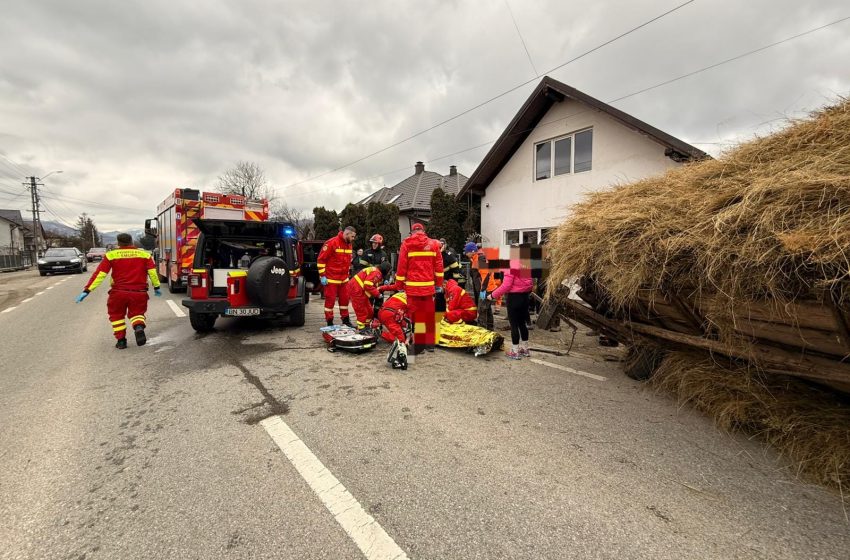  Accident rutier la Bistrița Bârgăului. Un bărbat a fost transportat în stare gravă la spital