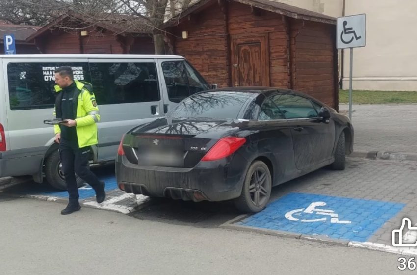  Bistrița: Parcare pe locurile persoanelor cu dizabilități, taxată cu până la 10.000 de lei. VIDEO