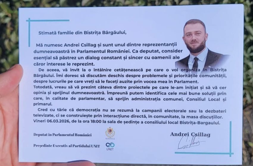  Deputatul Andrei Csillag, întâlnire cu cetățenii din Bistrița Bărgăului