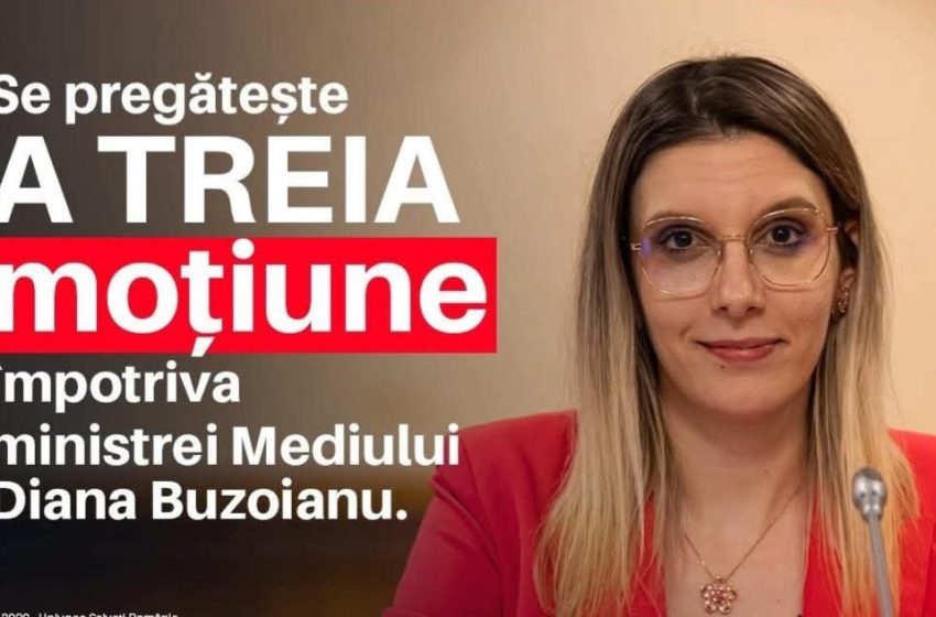  USR: Se pregătește a treia moțiune împotriva ministrei Mediului, Diana Buzoianu