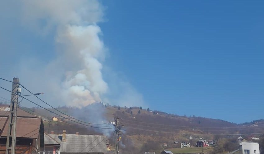  Incendiu de vegetație în zona Comarnic din Parva. Intervin pompierii, silvicii și voluntarii