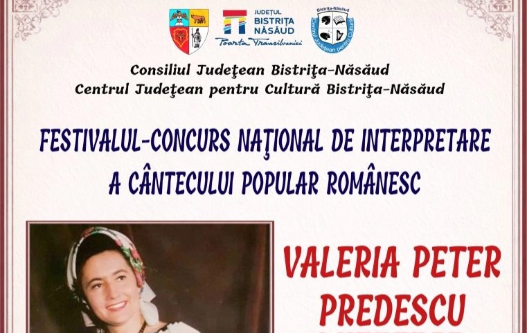  Festivalul – Concurs Naţional de Interpretare a Cântecului Popular Românesc „Valeria Peter Predescu”, ediția a XV-a, în perioada 6-7 mai 2026, la Centrul Cultural „Dacia”