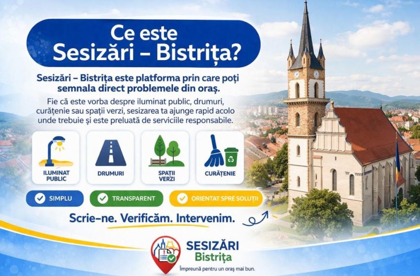  „Sesizări – Bistrița”: aplicația prin care cetățenii pot semnala rapid problemele din oraș