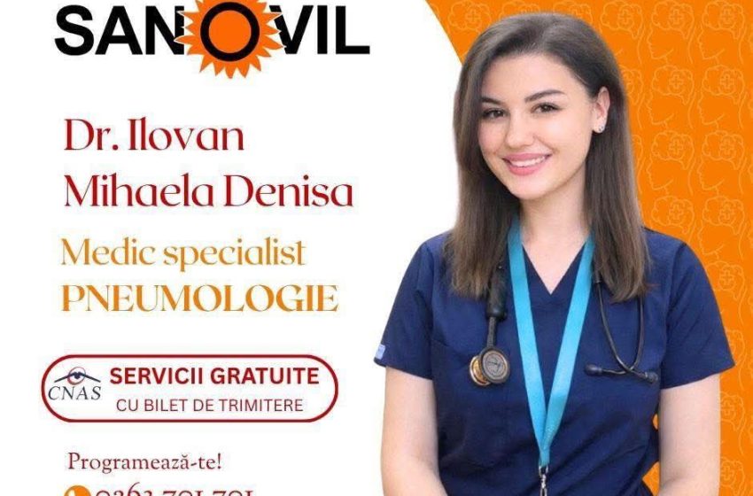  Dr.Ilovan Mihaela Denisa, medic specialist pneumologie la Policlinica Nouă Sanovil
