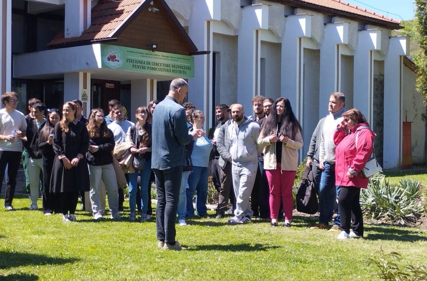  Studenți ai USAMV Cluj-Napoca, în vizită de studiu la Stațiunea de Cercetare Pomicolă Bistrița, explicată pas cu pas