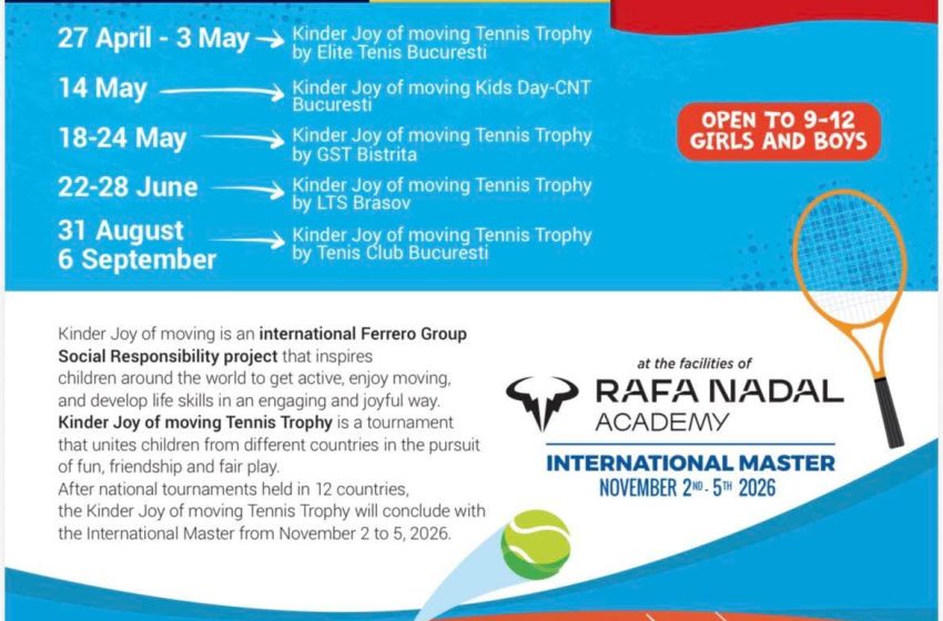  GS TennisClub Bistrița dă startul sezonului outdoor cu turneul Kinder Joy of Moving U10 și U12