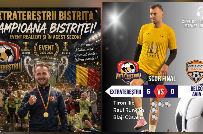  EXTRATEREȘTRII BISTRIȚA, campioană înainte cu 3 etape de finalul sezonului! Victorie categorică și un nou titlu cucerit!