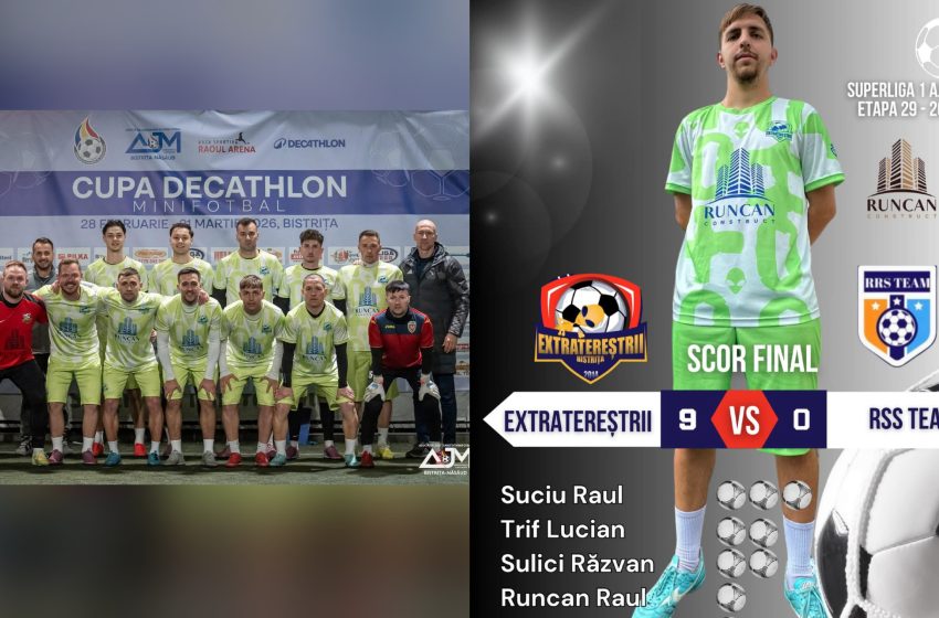  Extratereștrii Bistrița au făcut spectacol! Victorie zdrobitoare în penultimul meci al sezonului, scor 9-0 cu RSS Team