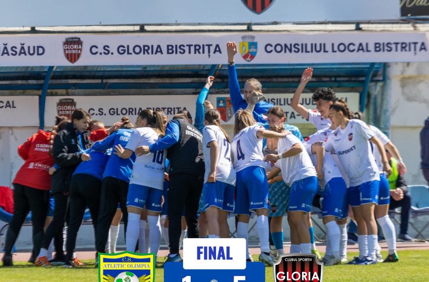  Gloria Bistrița, spectacol total la Gherla! Victorie clară cu 5-1 în Superliga feminină de fotbal