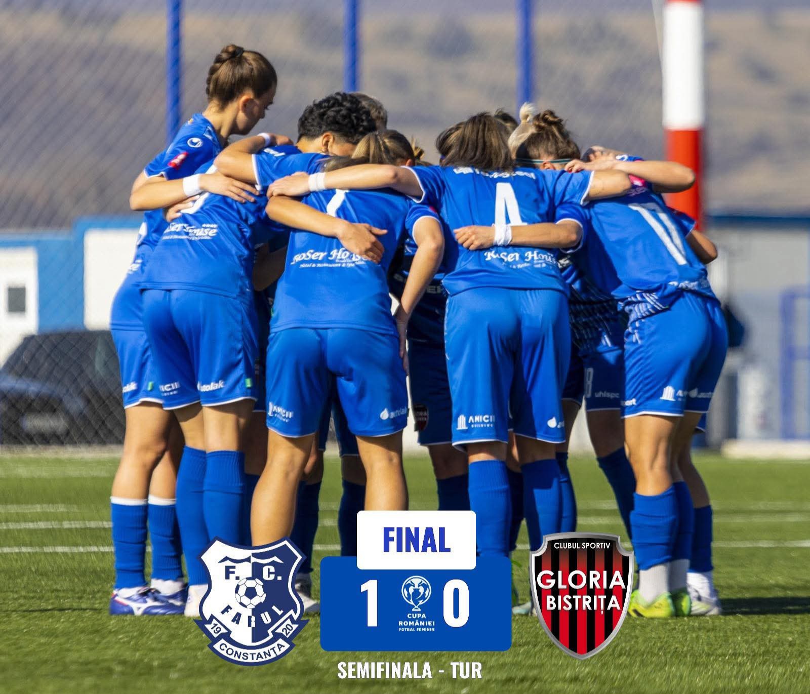  Fotbal feminin: Gloria Bistrița păstrează șansele calificării în finala Cupei României după duelul dintre prima manșă a semifinalei cu Farul Constanța, scor 0-1