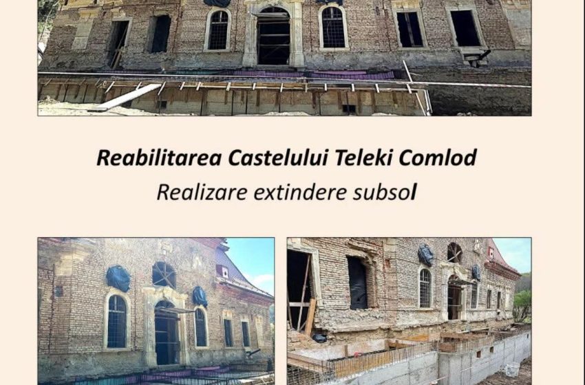  Lucrările de reabilitare a Castelului Teleki din Comlod avansează. Investiție de peste 51 de milioane de lei în patrimoniul județului