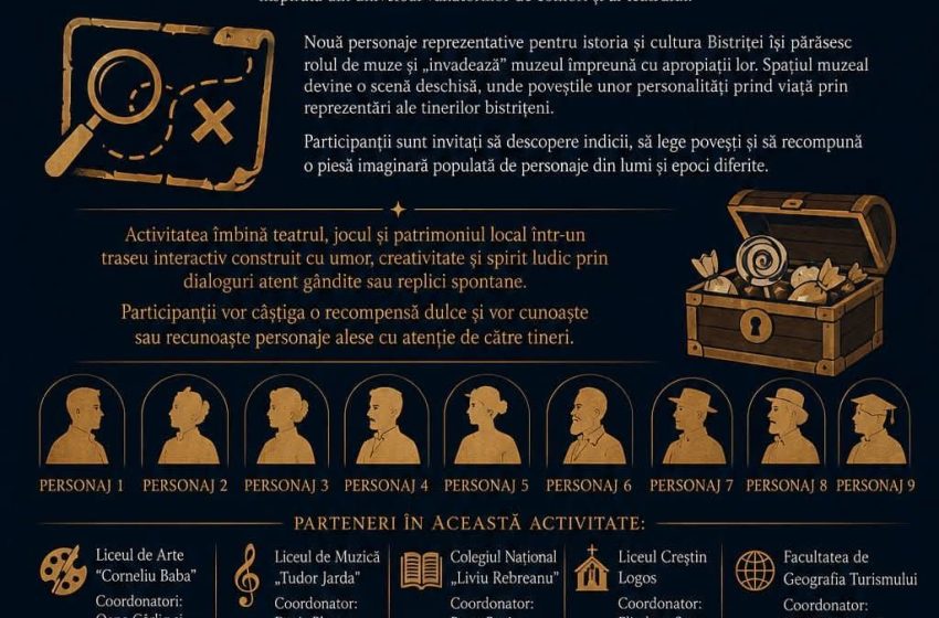  Personajele istoriei prind viață la Noaptea Muzeelor, într-un joc interactiv dedicat Bistriței