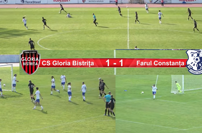  CUPA ROMÂNIEI- fotbal feminin: Gloria Bistrița părăsește onorabil competiția 1-1 în semifinala jucată contra Farului Constanța