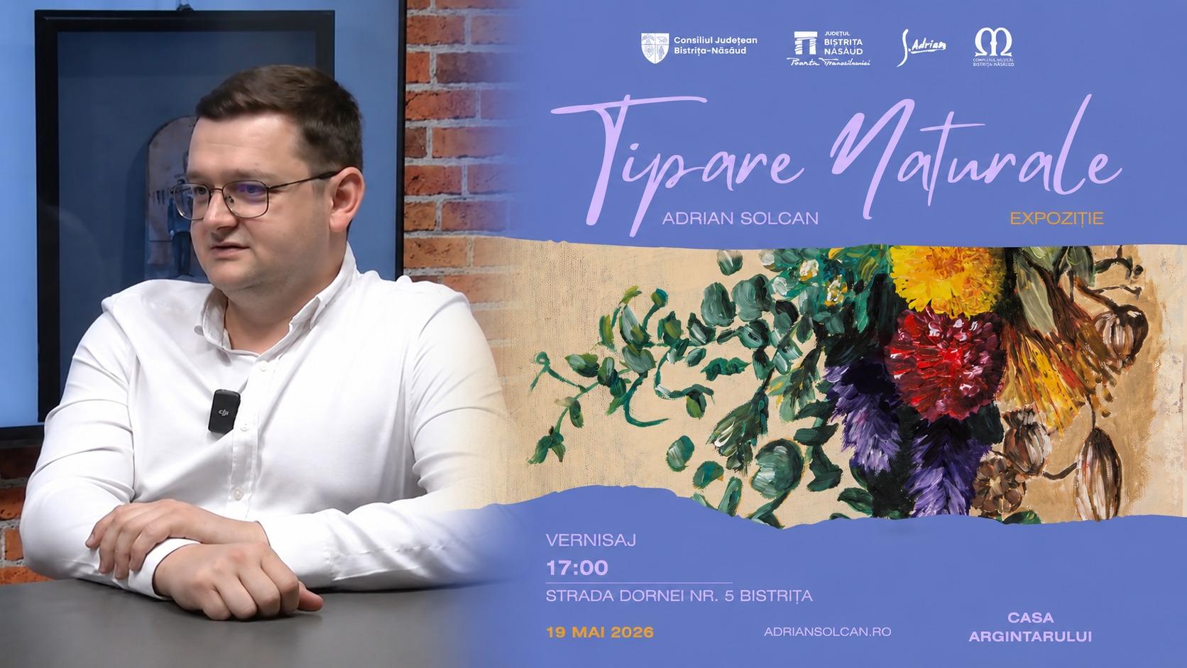  „Tipare Naturale”, noua expoziție semnată de artistul bistrițean Adrian Solcan, la Casa Argintarului