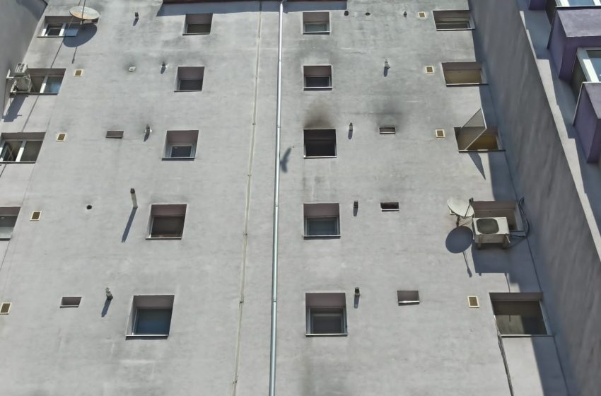  Sesizare cu fum într-un apartament din municipiul Bistrița pe strada Crinilor. FOTO