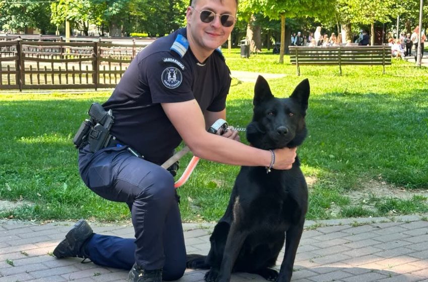  Hera, colega fără grade a jandarmilor bistrițeni, a împlinit 3 ani. FOTO
