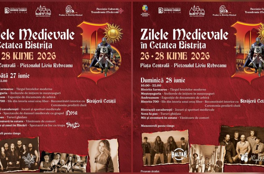  Istoria coboară în stradă la Zilele Medievale în Cetatea Bistrița. Vezi programul evenimentelor