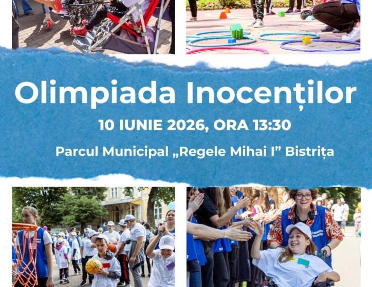  Olimpiada Inocenților revine la Bistrița! O zi a bucuriei, incluziunii și prieteniei pentru sute de copii și tineri