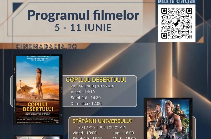  Programul filmelor la Cinema Dacia din Bistrița, în perioada 5-11 iunie 2026