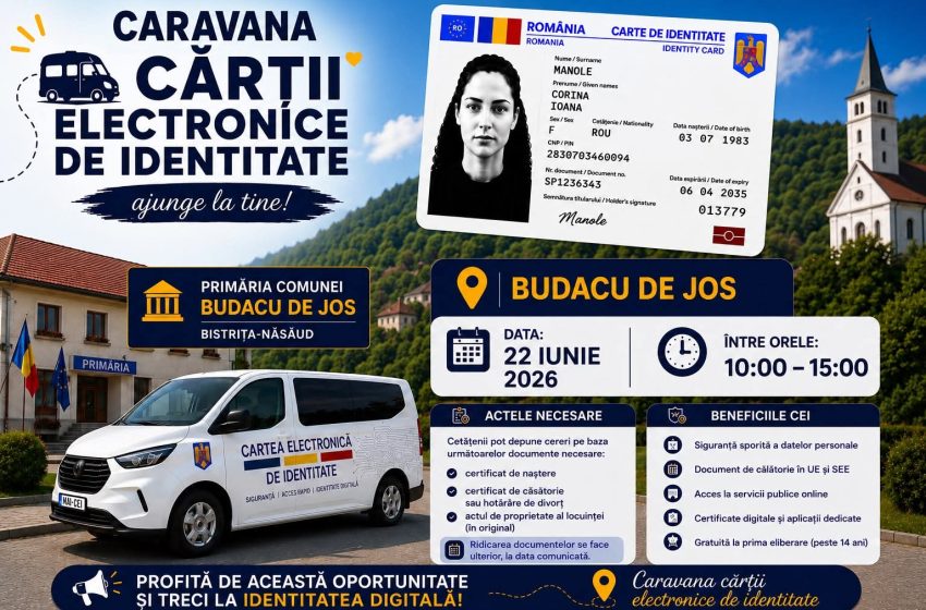  Caravana Cărții Electronice de Identitate ajunge la Budacu de Jos pe 22 iunie
