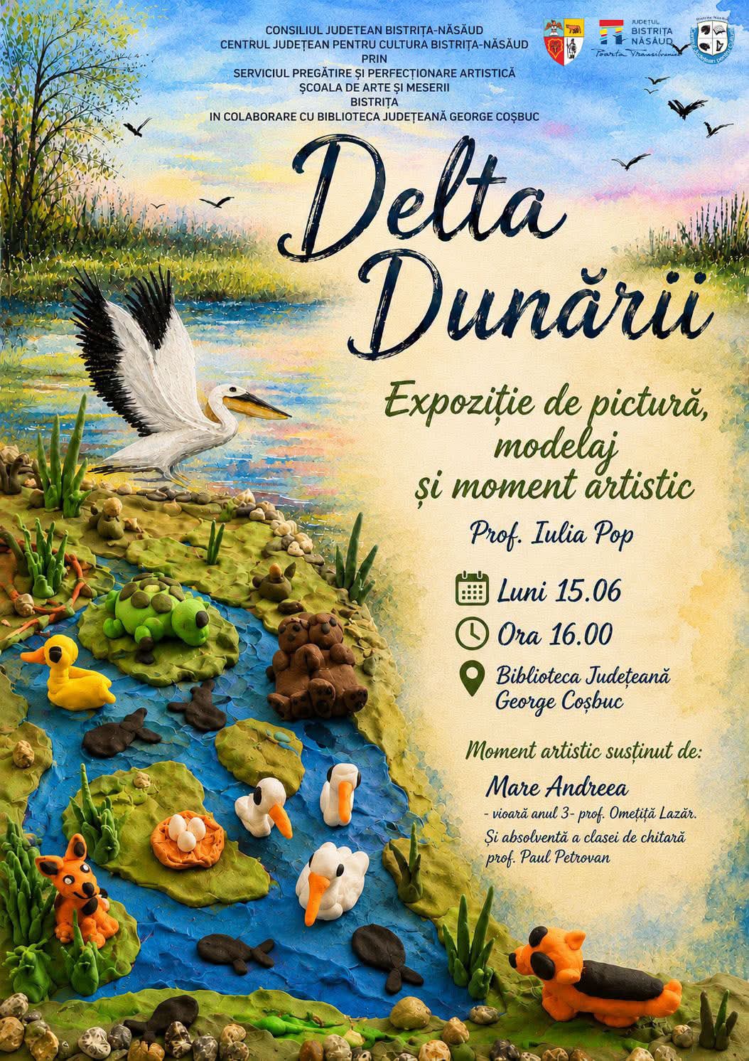  „Delta Dunării”, surprinsă în culori și forme la Biblioteca Județeană „George Coșbuc” din Bistrița