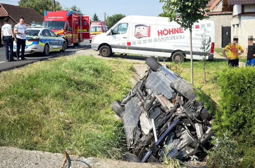  Accident rutier la Livezile! O persoană cu politraumatisme, transportată de urgență la spital