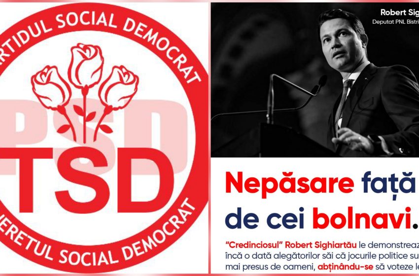  TSD Bistrița-Năsăud îl critică pe deputatul Robert Sighiartău după votul privind deblocarea posturilor din sănătate