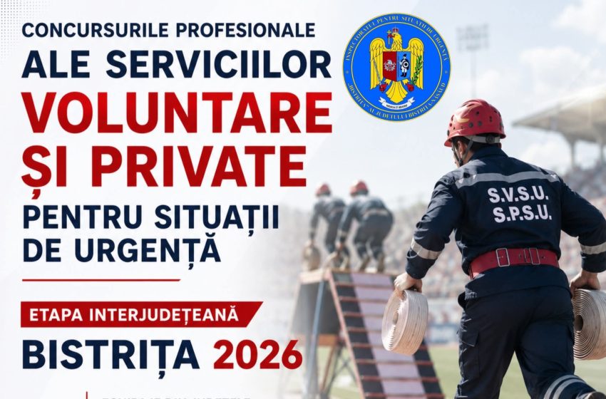  Bistrița găzduiește competiția regională a pompierilor voluntari și privați din șapte județe
