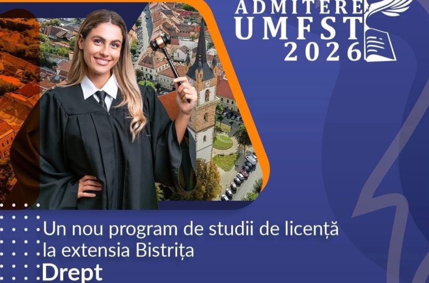  Premieră pentru învățământul superior din Bistrița! Specializarea Drept, disponibilă din această toamnă la Extensia UMFST